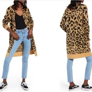 BP. Leopard Print Jacquard Cardigan Size Small - Good Used Condition